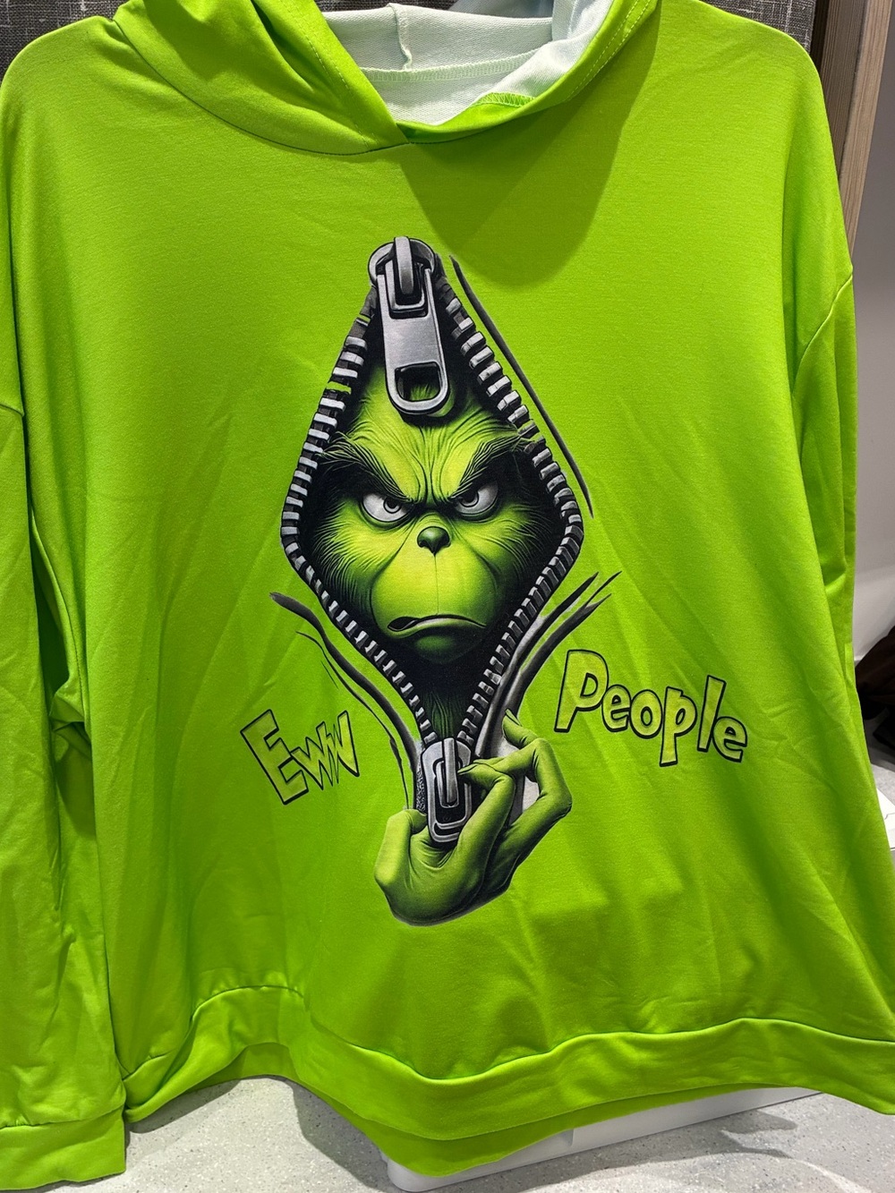 Unbranded Green Grinch Hoodie - 'Eww People' Graphic